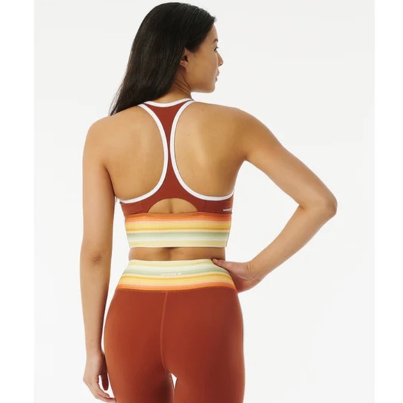 Rip Curl Trippin Run Swim Surf  Collection Tank and Legging Set /Size S /Maroon - Picture 4 of 16